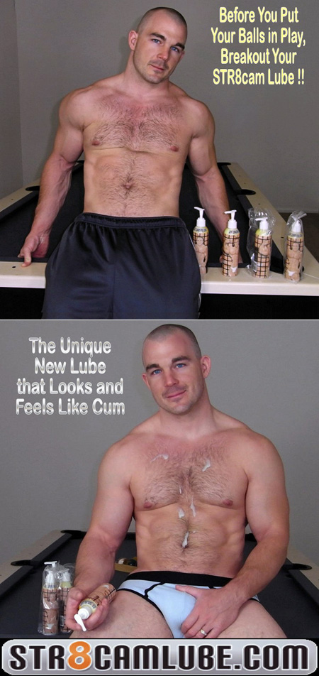 Hairy muscle men aren't the only ones who need lots of lube.  It's lube that looks like cum!