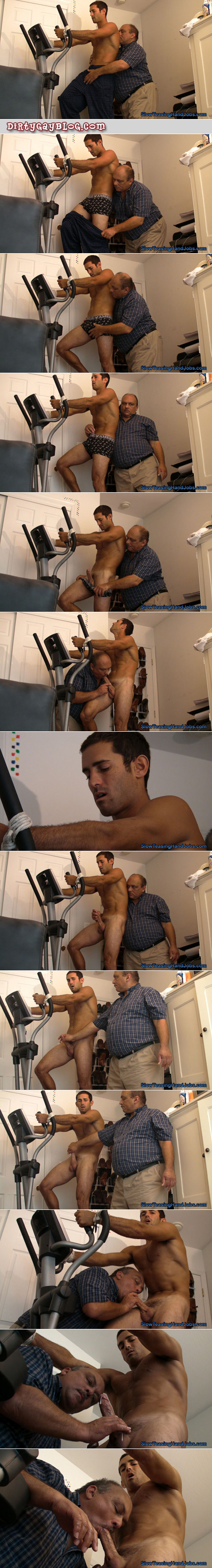 Straight jock is bound with rope and milked for his sperm.